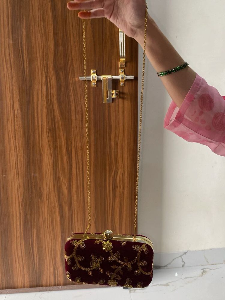 Elegant Maroon Clutch