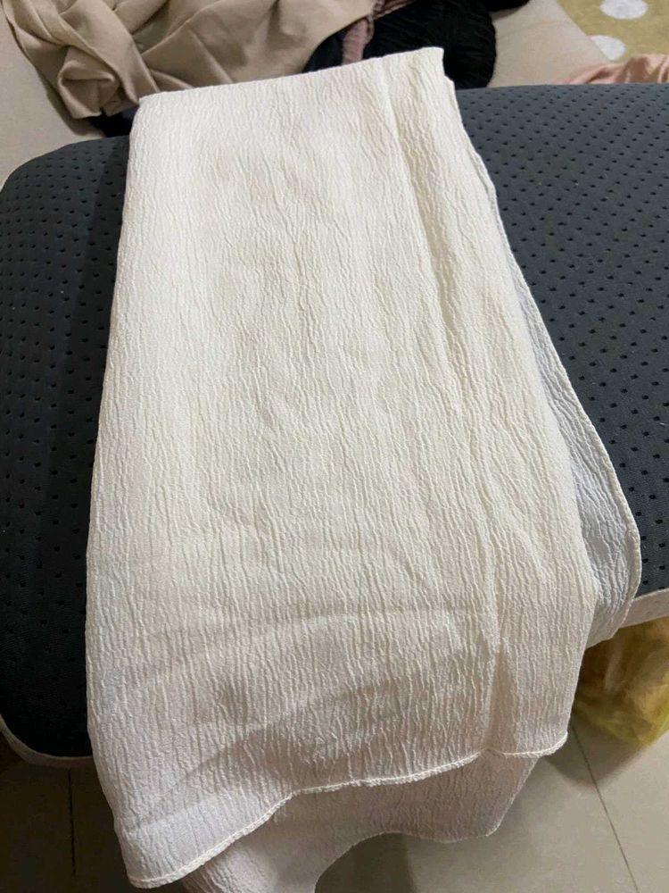 White Textured Scarf