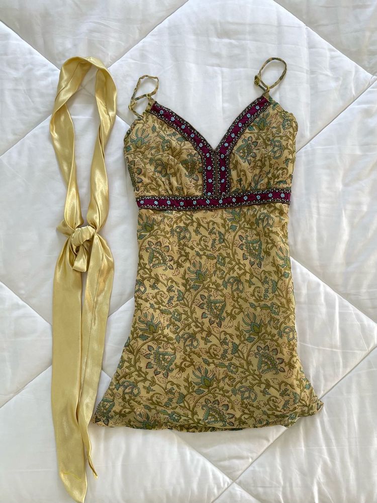 Boho Print Cami Top with Matching Scarf