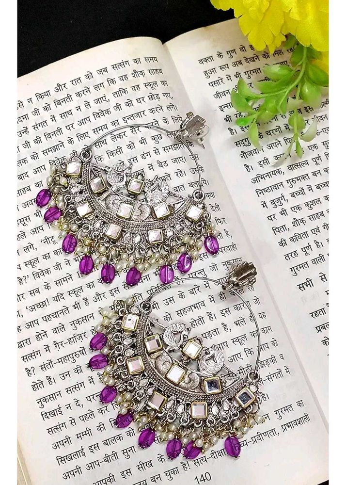 Elegant Peacock Design Hoop Earrings