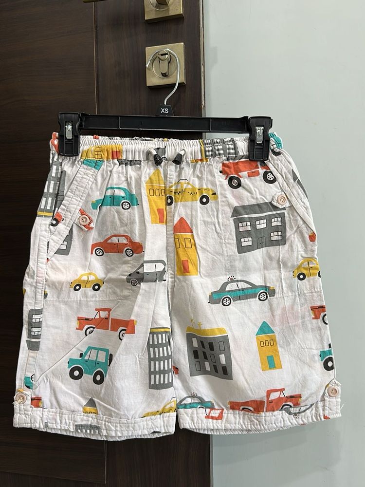 Cute Car &amp; House Print Shorts