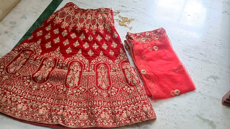 Embroidered Red Lehenga Choli Set