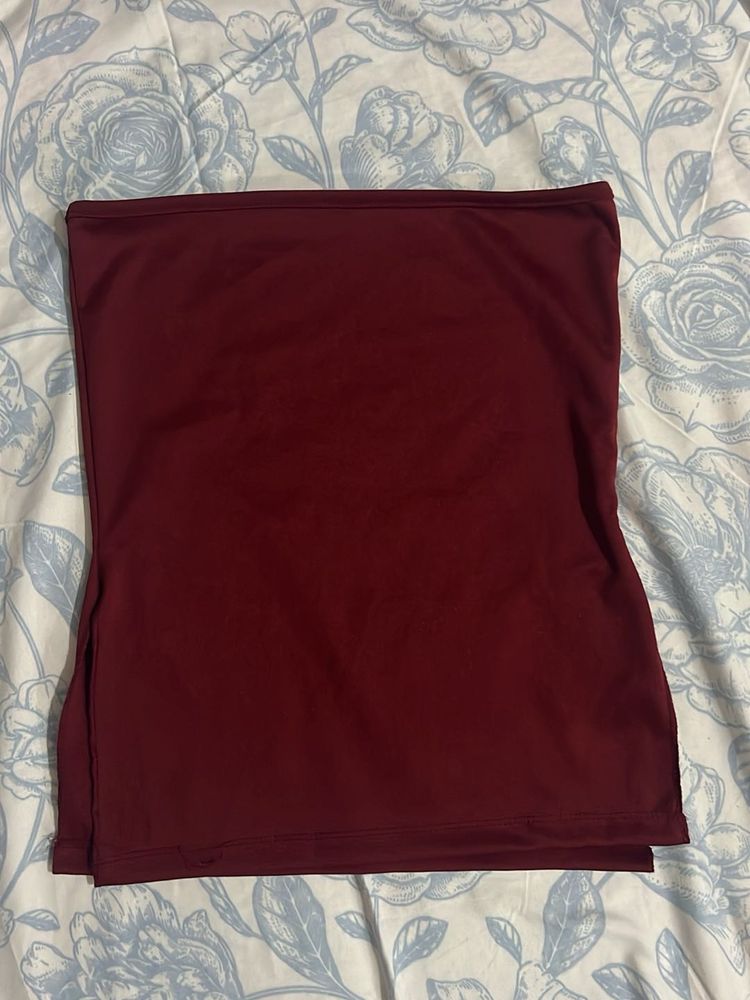 Maroon Strapless Tube Top
