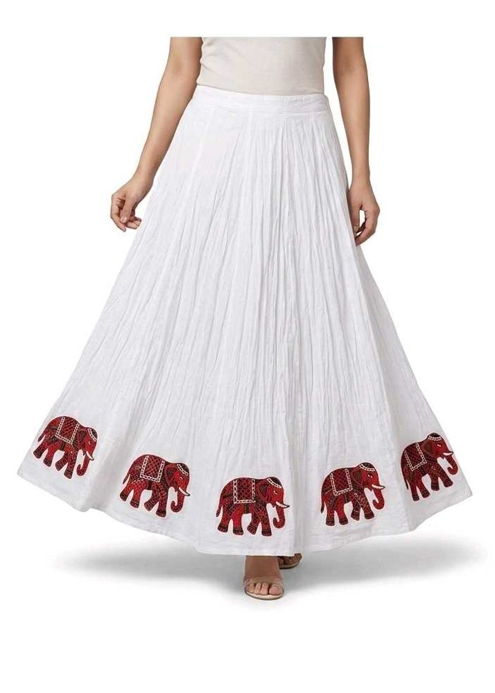 White Lehenga Set with Colorful Scarf