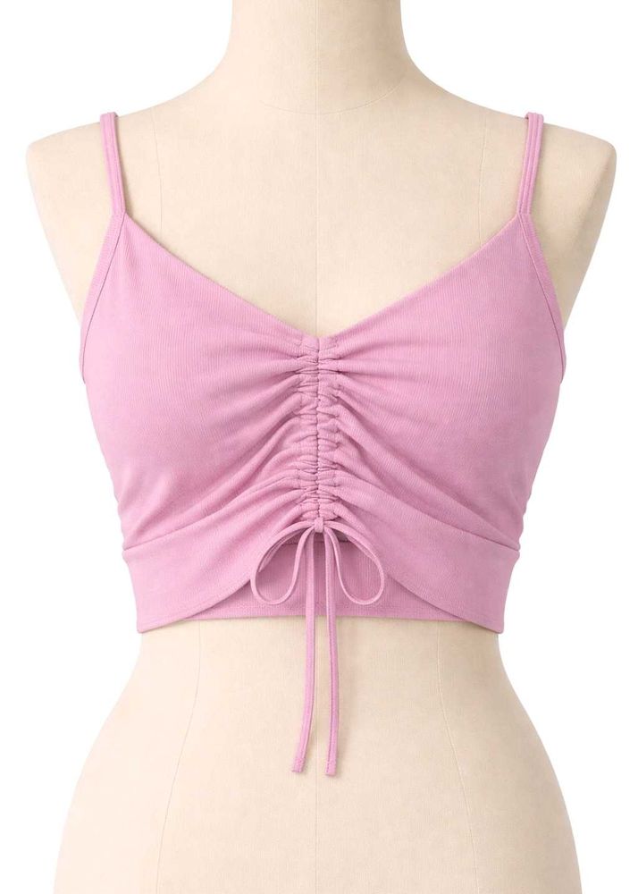 SHEIN Cute Ruched Spaghetti Strap Crop Top