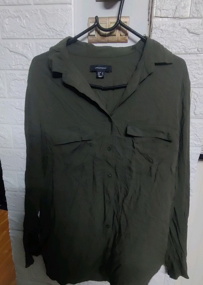 Ladies Top Military Green  Full Sleeves