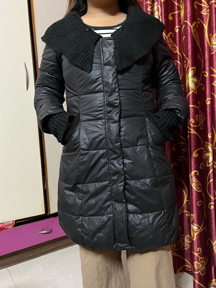 Puffy Winter Black Woollen Jacket♥️