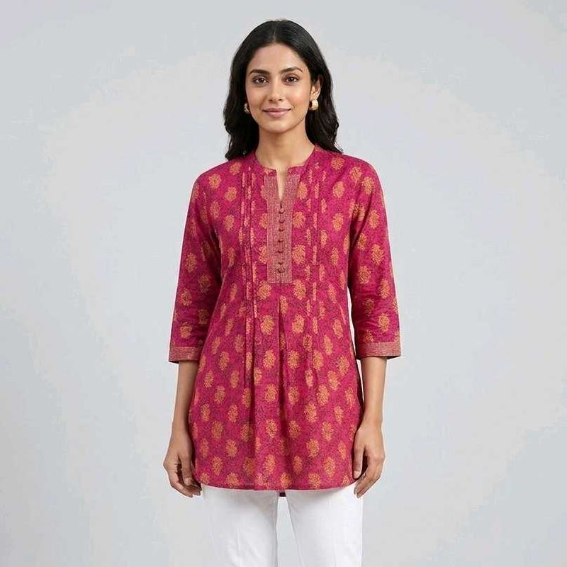 Srishti Stylish Pink Printed Kurta