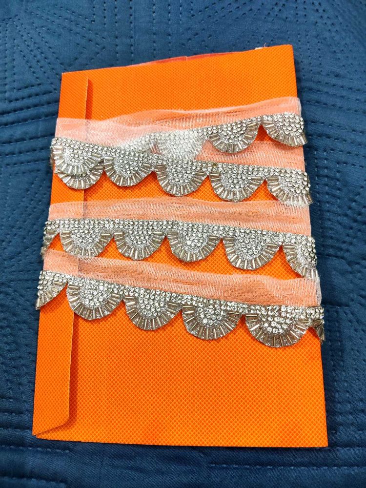 White Lace Border with Stone
