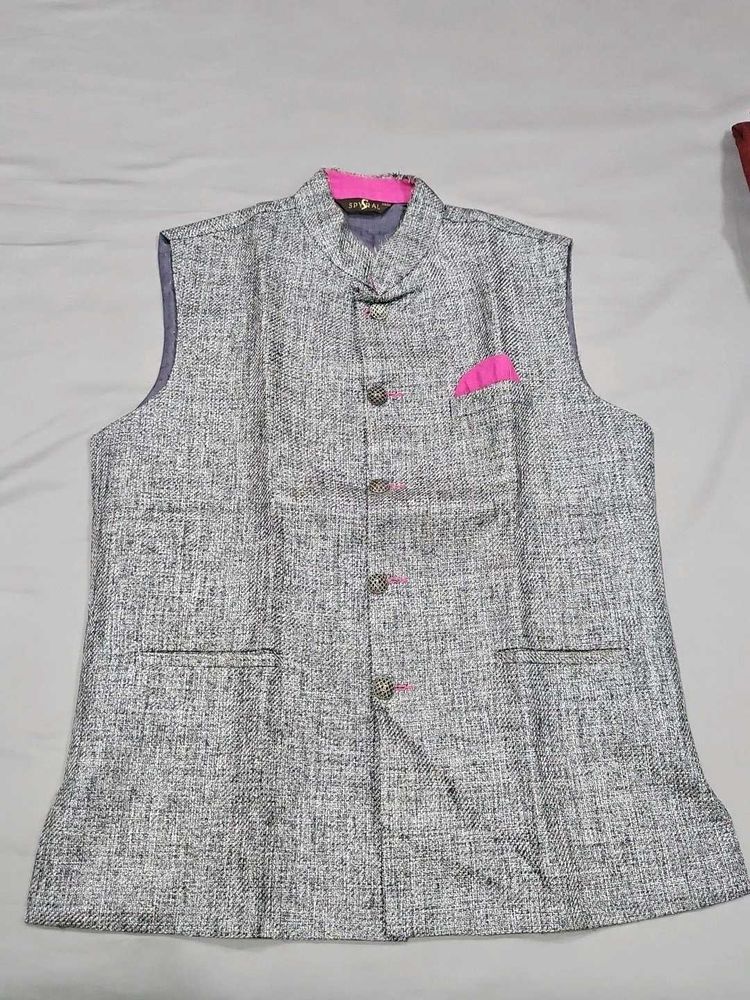 Men's Grey Nehru Jacket