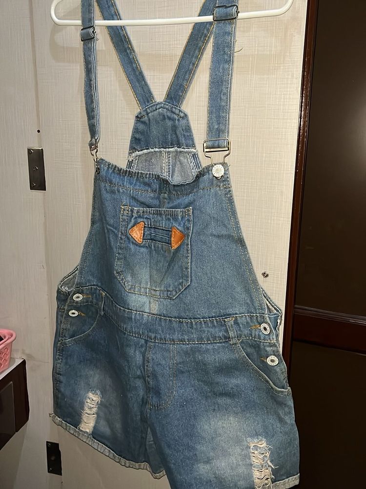 SALE Cute Denim Overalls with Distressed Details