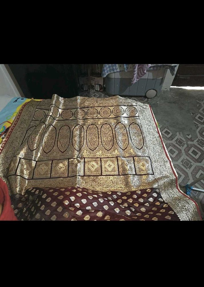 New pure silk zari saree with blouse piece