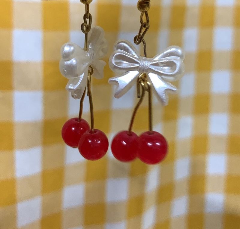 Cute Cherry Bow Earrings