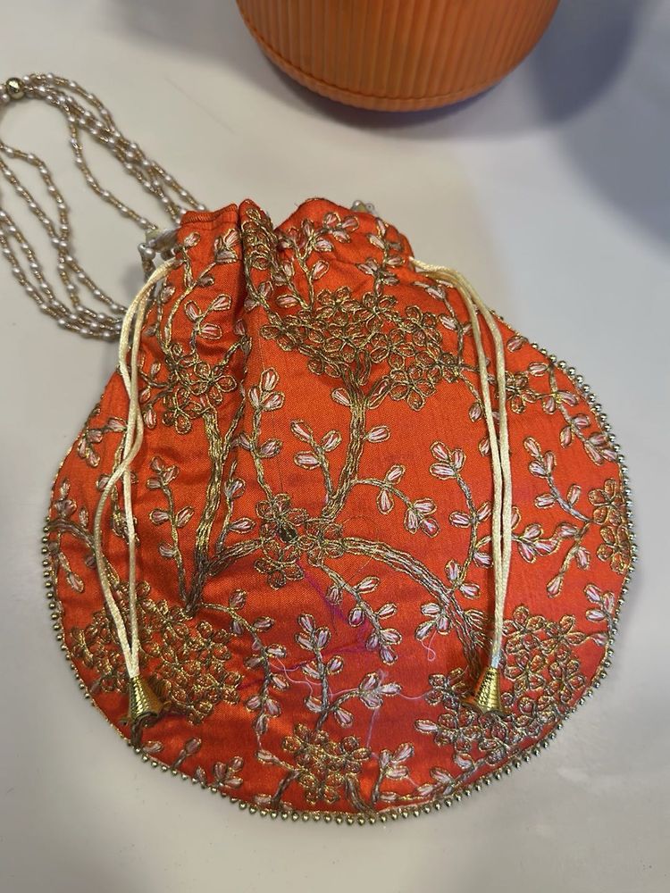 💐💐Embroidered Potli Bag, Brand New