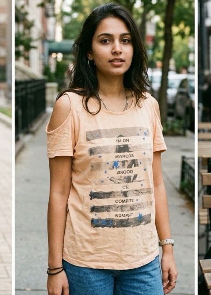 Cute Peach Cold Shoulder T-Shirt