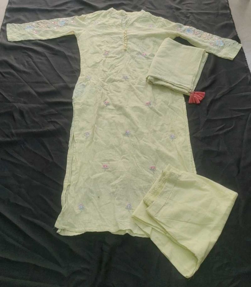 Women's Yellow Kurta Set with Dupatta