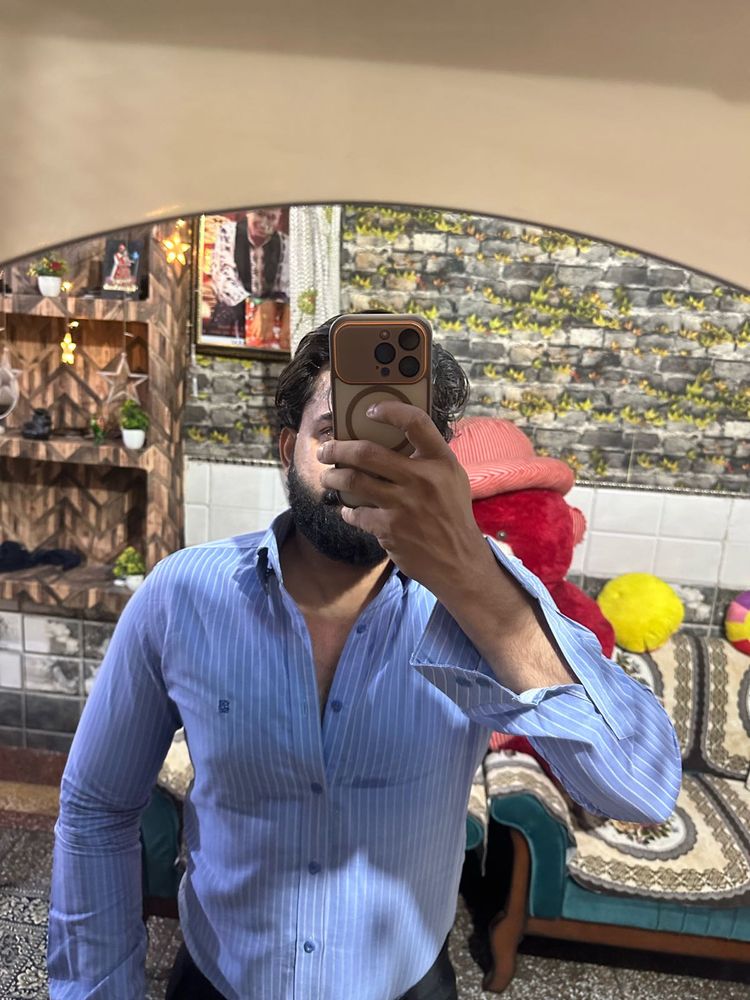 Men's Blue Striped Shirt