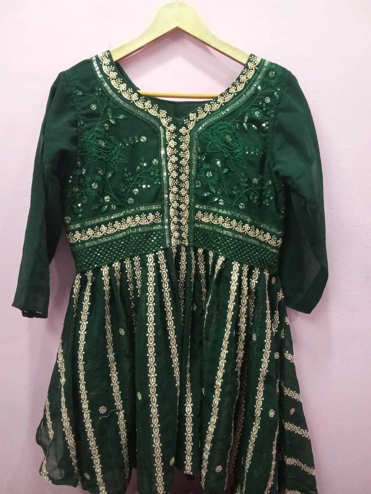 Green Embroidered Kurti