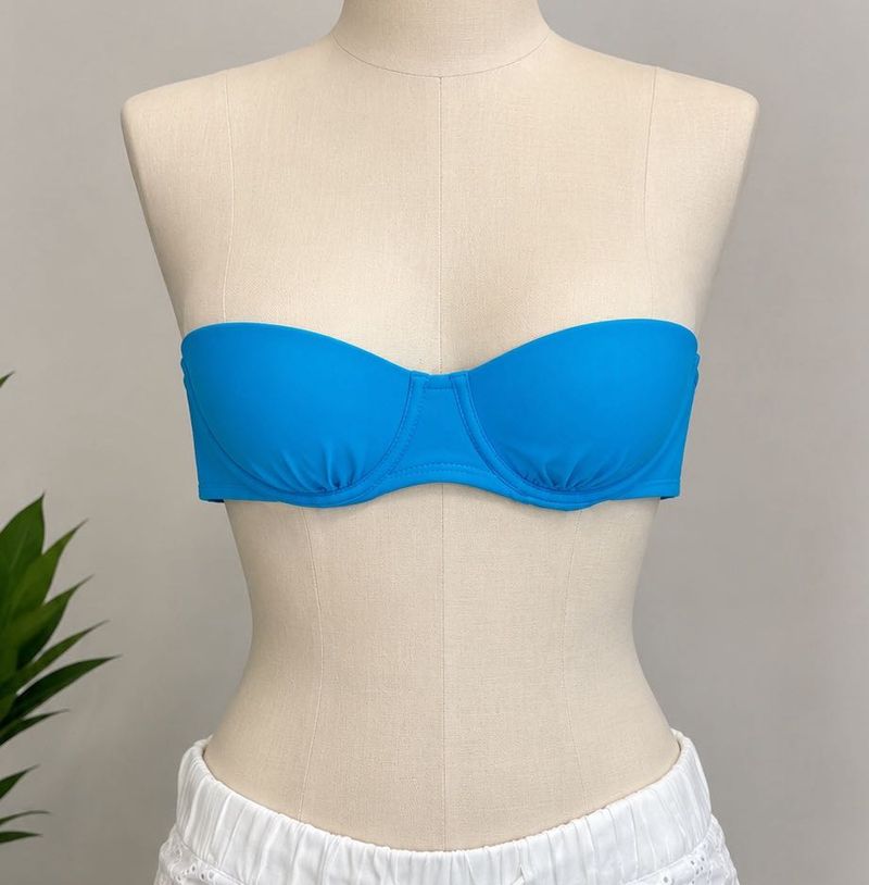 Bright Blue Bandeau Bikini Top
