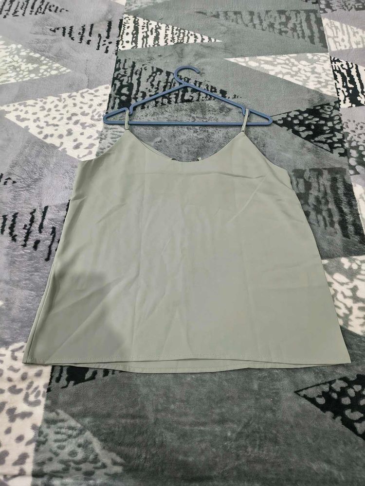 Trendy Sage Green Strappy Summer Top NEW