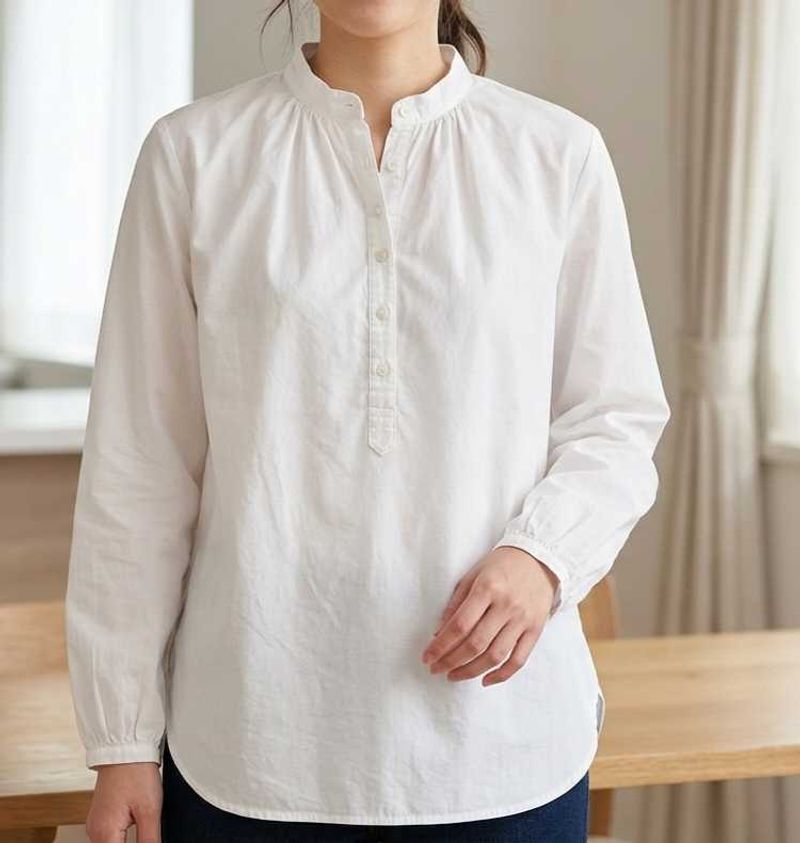 Classic White Button-Up Tunic
