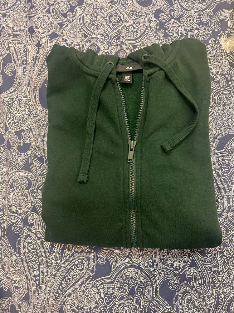 H&amp;M Green Zip-Up Hoodie