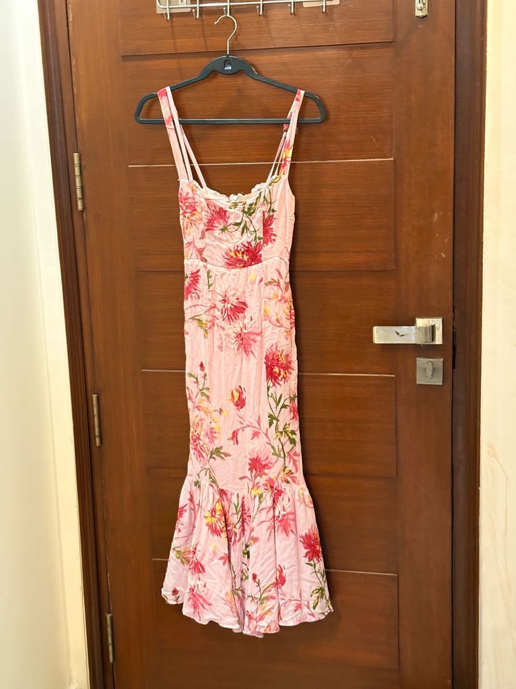 Pink Floral Maxi Dress
