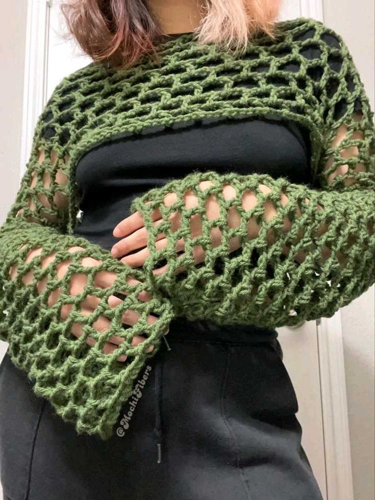 Crochet Mesh Shrug
