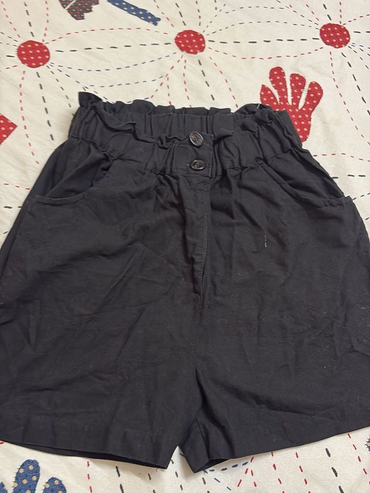 Cute Black High-Waisted Shorts