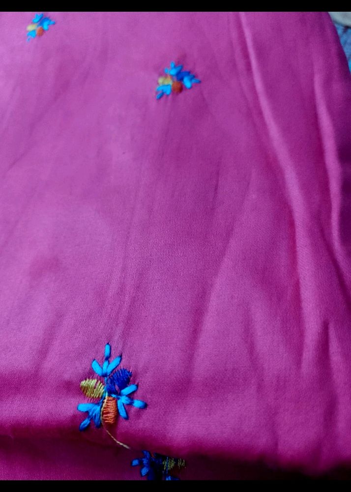 Glace Cotton Embroidery Suit