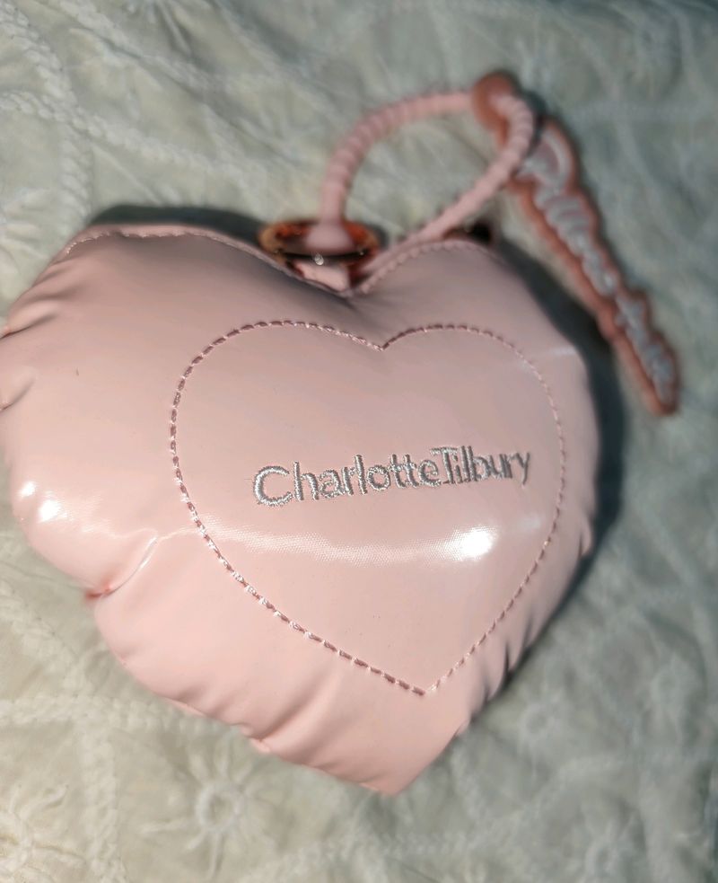 Charlotte Tilbury Heart Key Charm Cushion Pouch