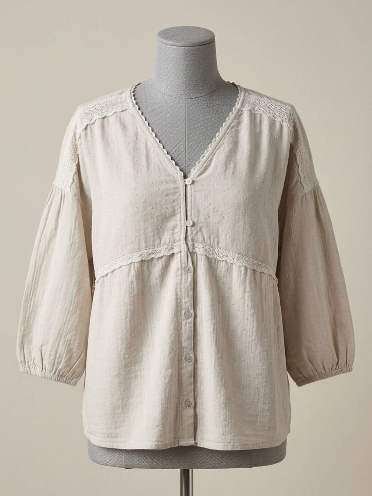 Boho Lace Trim Blouse