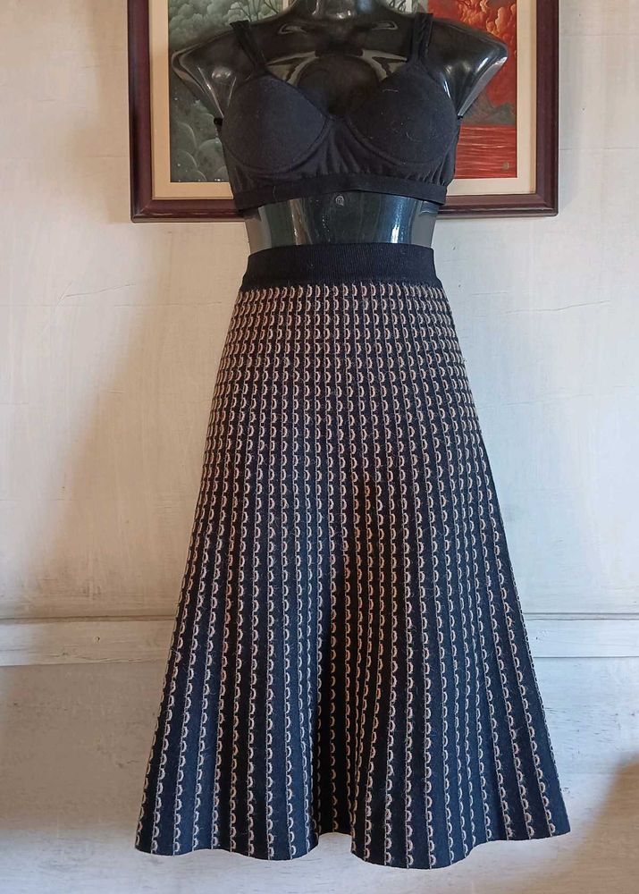 Patterned Midi Skirt