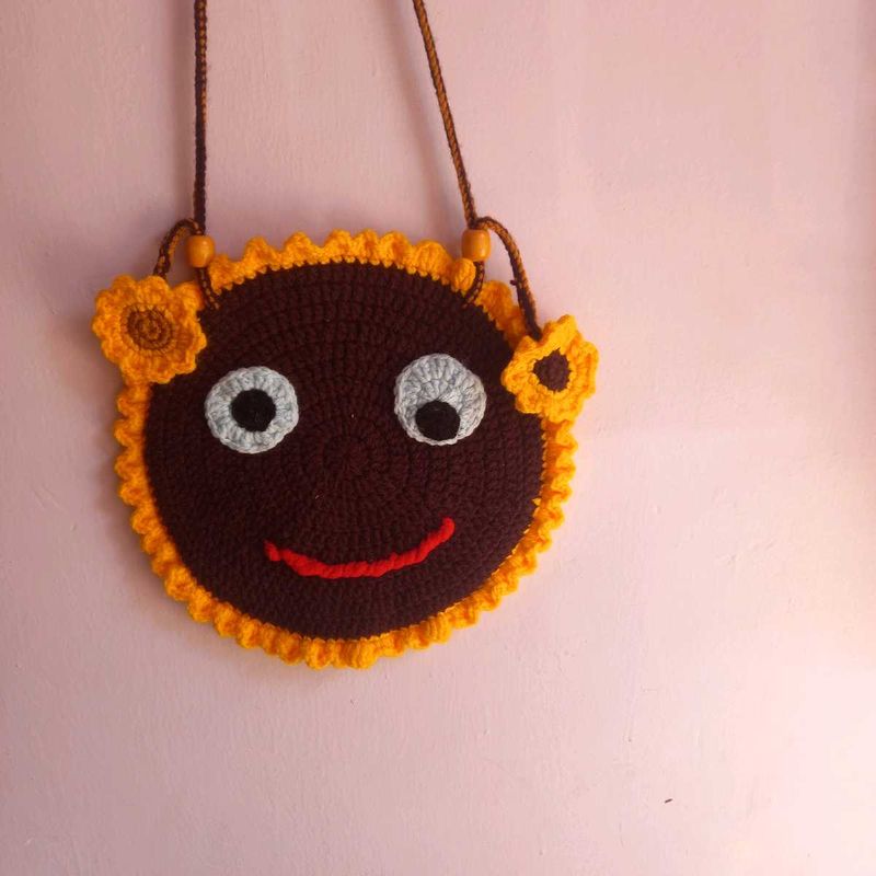 Crochet Sunflower Face Bag