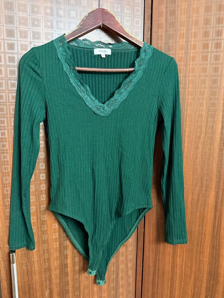 Lace V Neck Bodysuit 🛍️💚On Sale