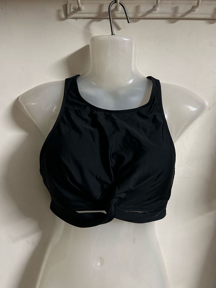 Black Sports Bra Bikini Top