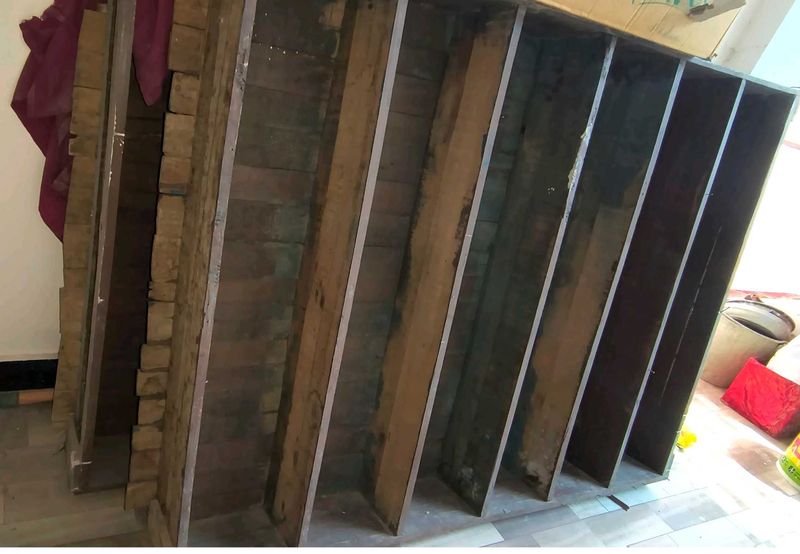 Vintage Wooden Shelving Unit Old Stock Very Heavy