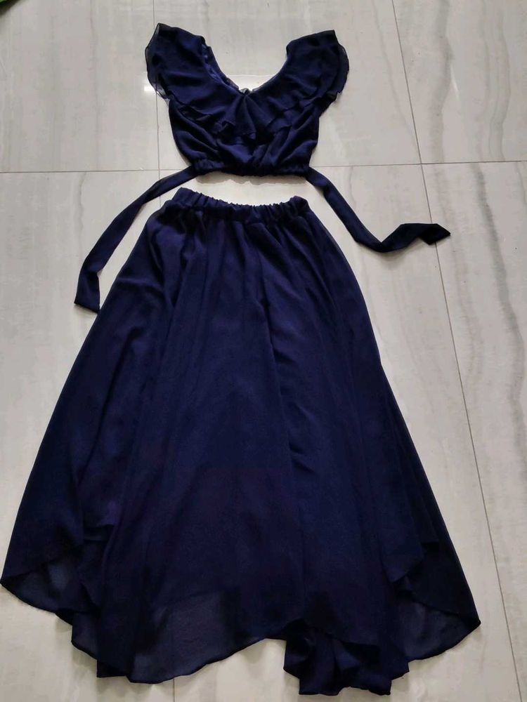 Elegant Navy Blue Lehenga Set
