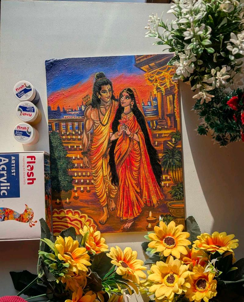 Ram and Sita Canvas Painting