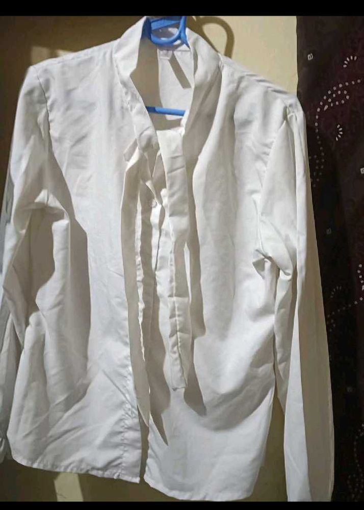 Korean style Chic White Long Sleeve Top