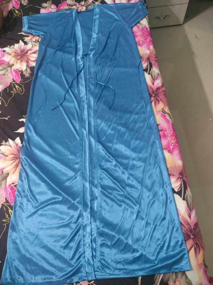 PRICE ⏬Satin Nighty with Robe free size(S to XXL)