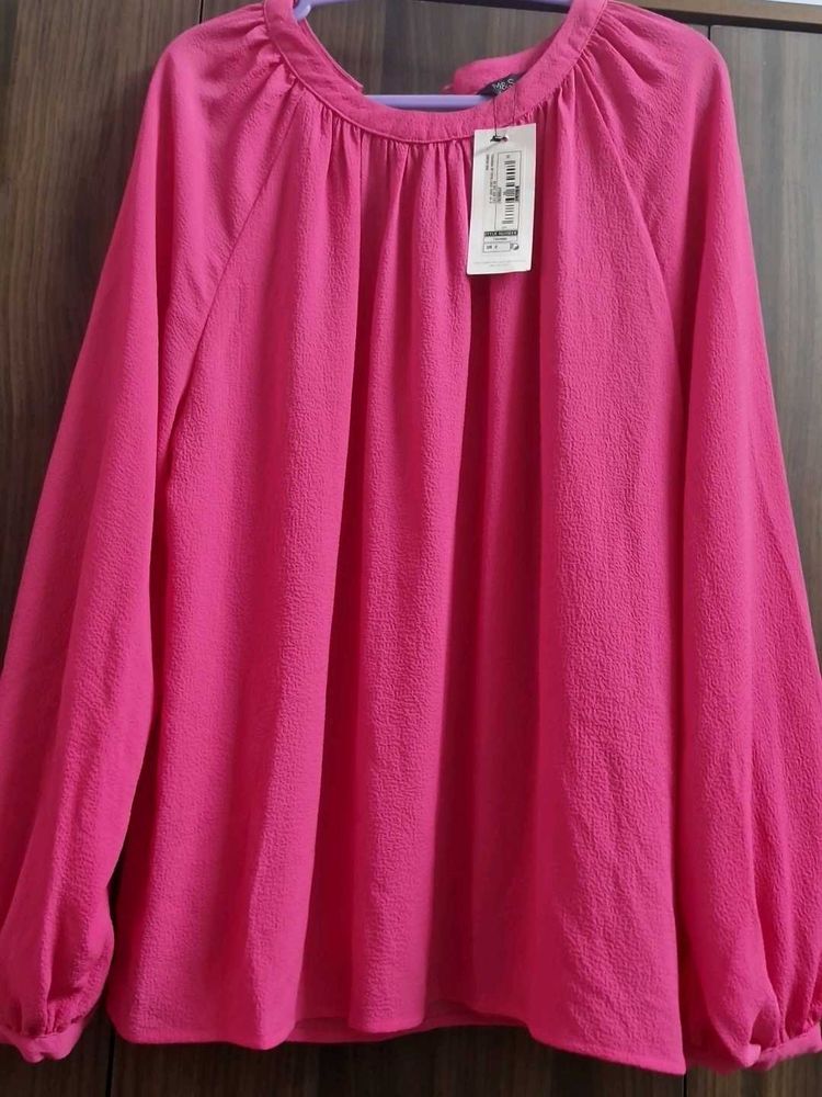 Marks &amp; Spencer Pink Neck Blouse