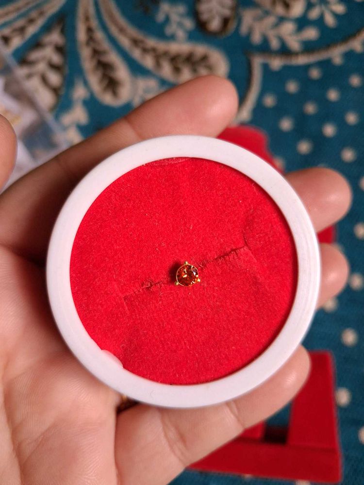 beautiful orange color nosepin  gold