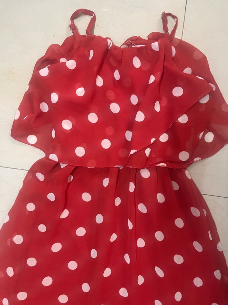 Red Polka Dot Dress for 9-10 year girls