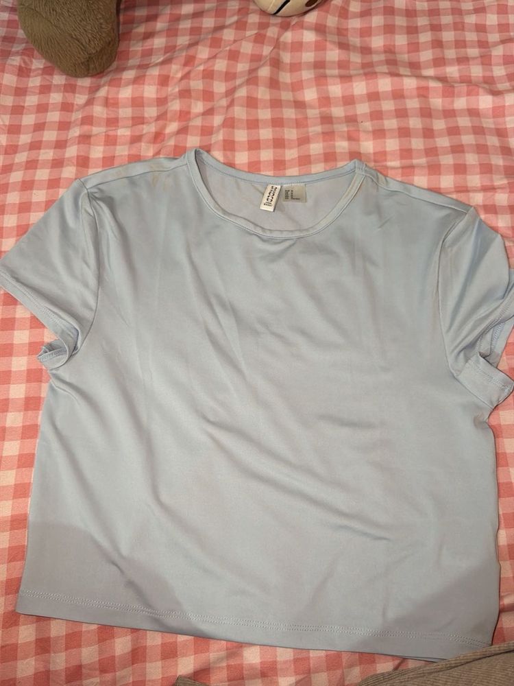 Light Blue Cropped T-Shirt