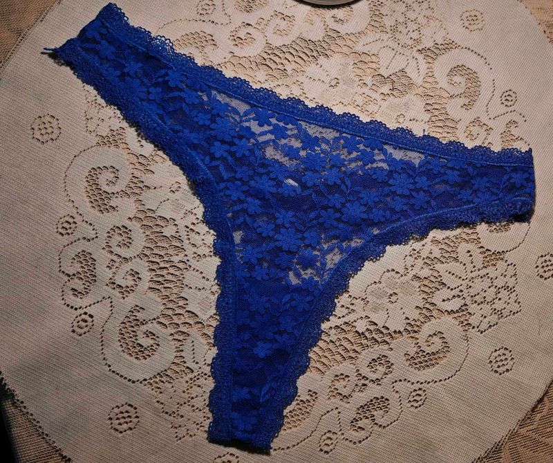 Vibrant Blue Lace Thong