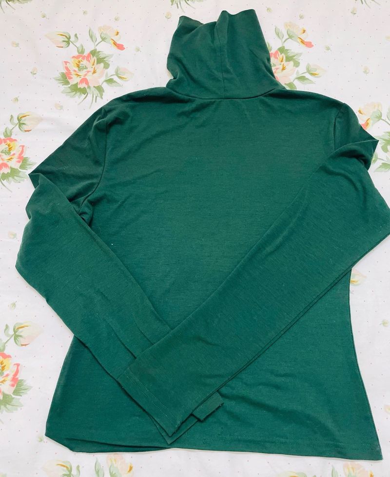 Emerald Green Turtleneck Top