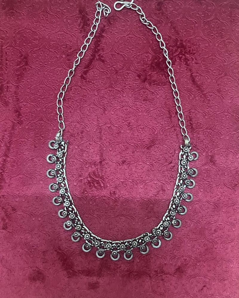 Unique Oxidized Silver Necklace