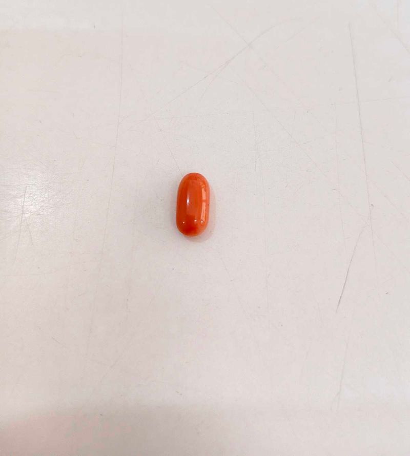 Oval Orange pink Coral Gemstone
