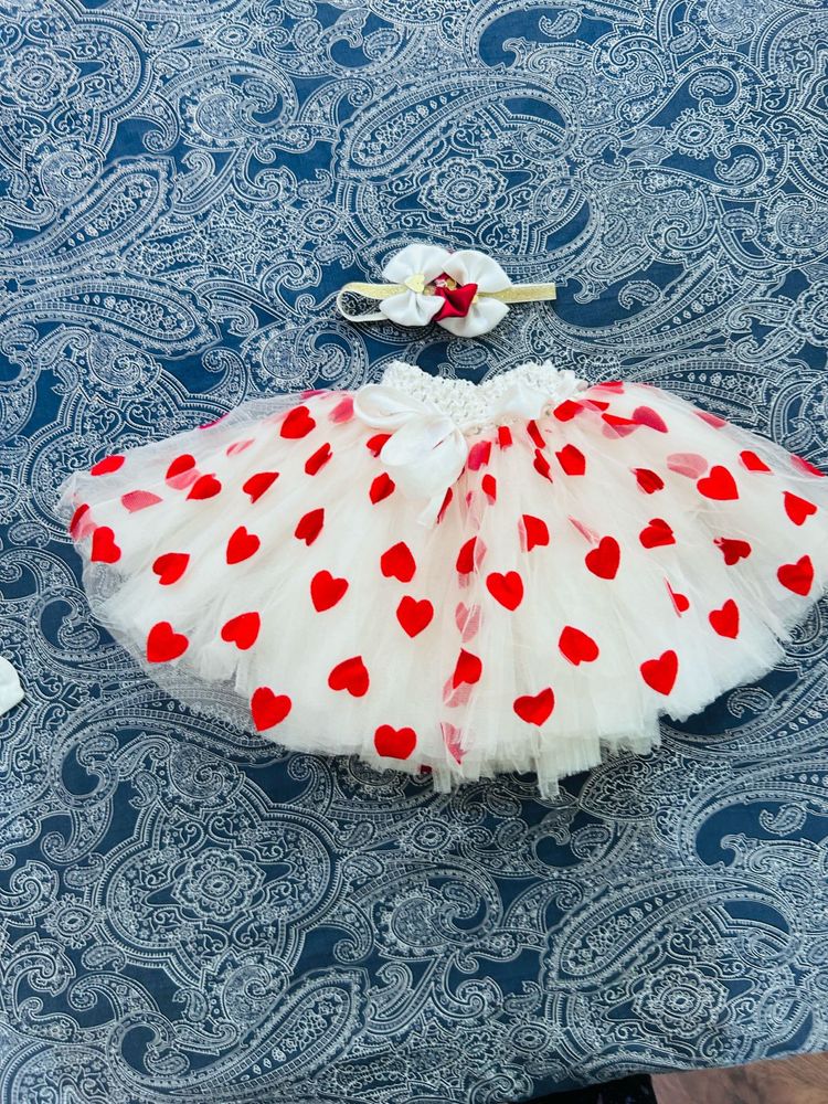 Adorable Heart Tutu Skirt Set